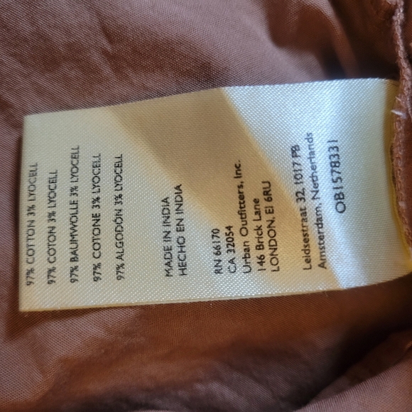 Free People Tan V-Neck Cotton Blouse With Lace Up Detail. Size M - Picture 4 of 7